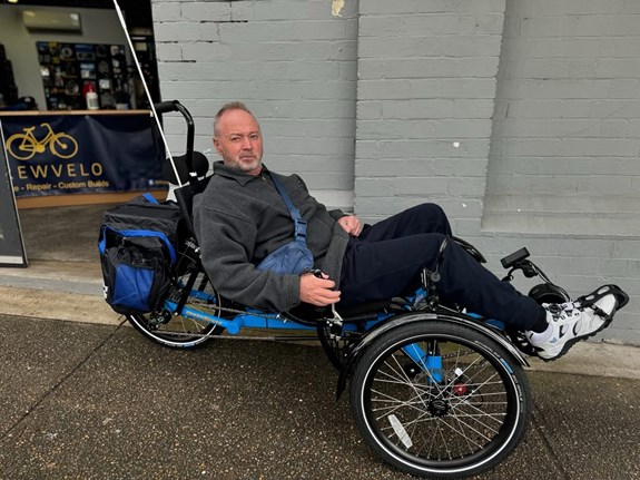 David on his recumbent bike