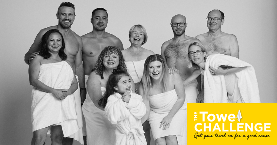 Lee Carseldine amongst stroke survivors participating in the Towel Challenge