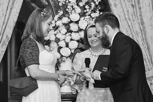 Matt and his bride at his wedding