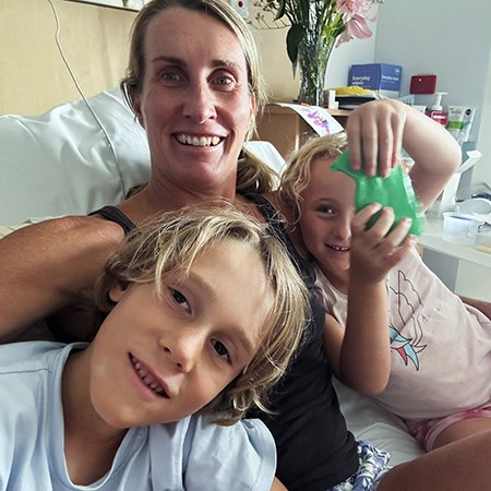 Henny and her children in hospital