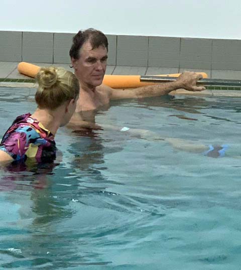 Richard in the rehab pool