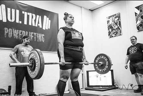 Charlotte at a dead lifting competition 