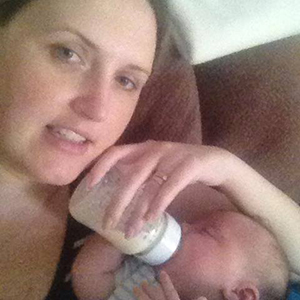 Alicia with her baby