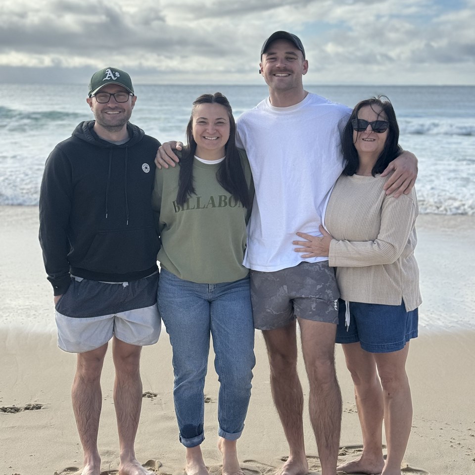 The Buckley family at the beach