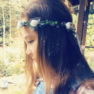 Savannah with flowers in her hair 
