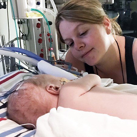 Caleb and Beck in hospital
