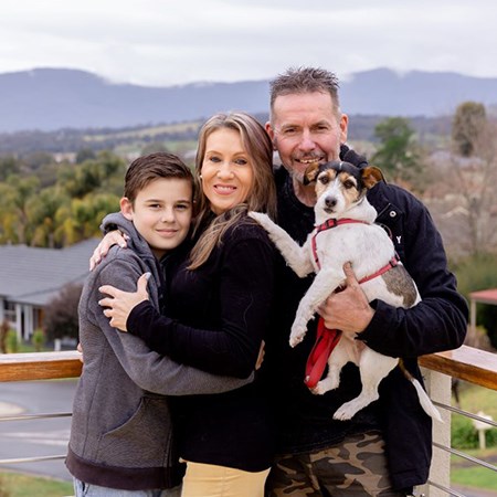 Hunter, Linda and Nick and their dog