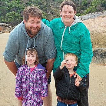 Alanna now with her family