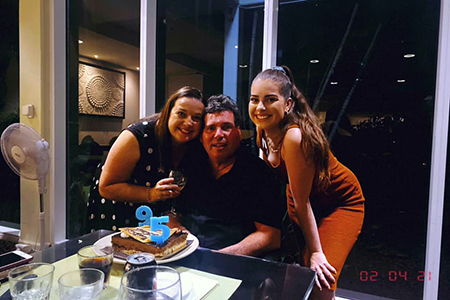 The Lavernick family  having dinner on Valentines day