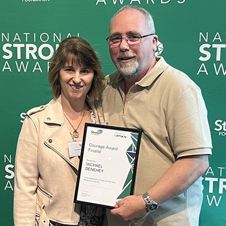Yvonne and her husband Michael at the National Stroke Awards