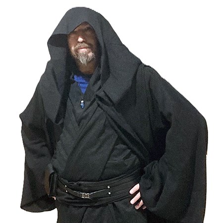 Damian in his Jedi robe