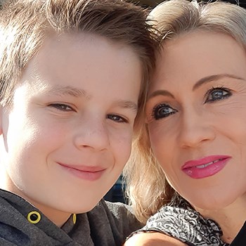 Hunter and his mum Linda