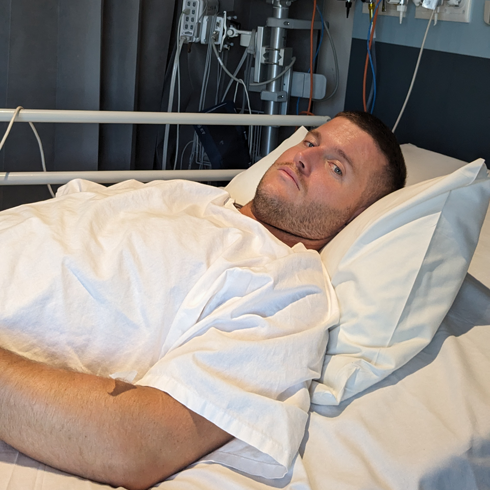 Steve in hospital