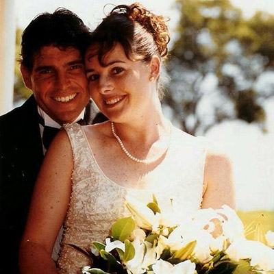Mark and Tracey on their wedding day