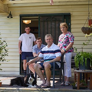 Warren and his family frowning